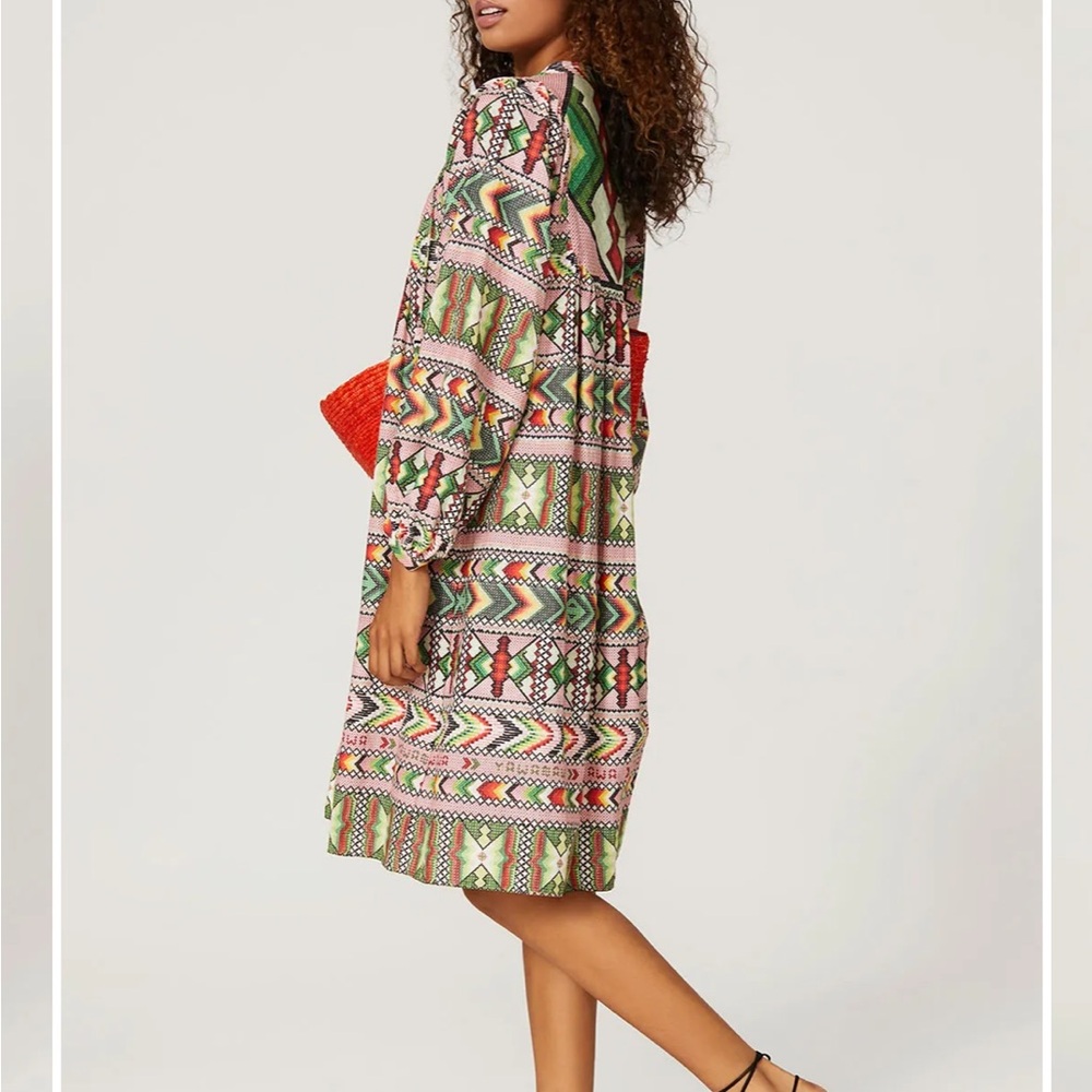 Farm Rio Aztec Midi Dress Small - Picture 2 of 10